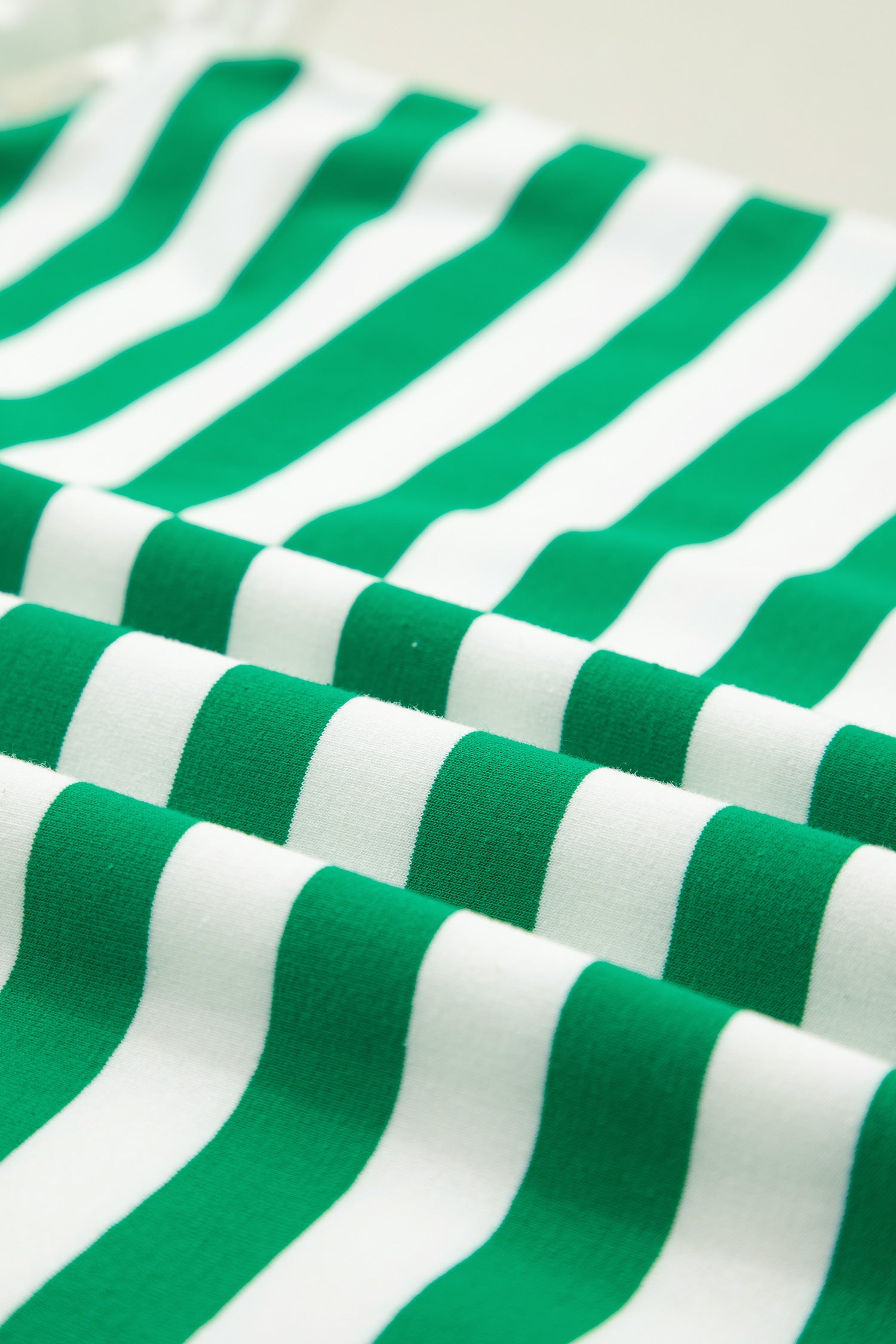 Green Stripe Plus Size Collar V Neck Ruffle Short Sleeve Blouse