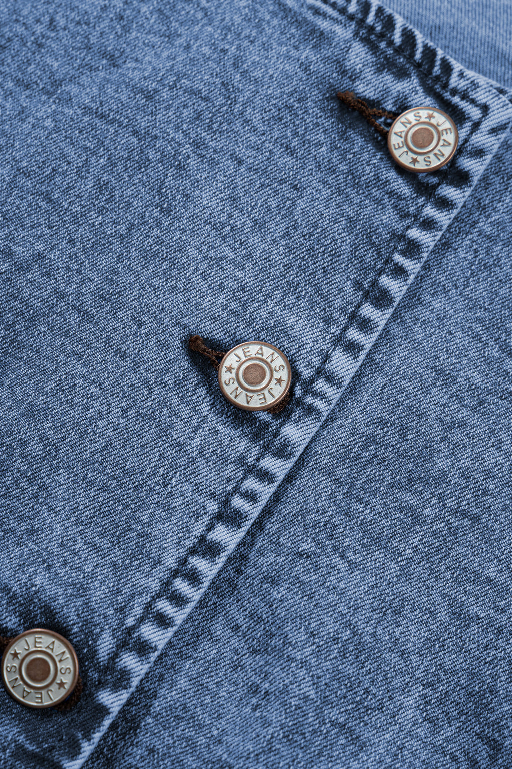 Black Buttoned Front Slit Denim Vest