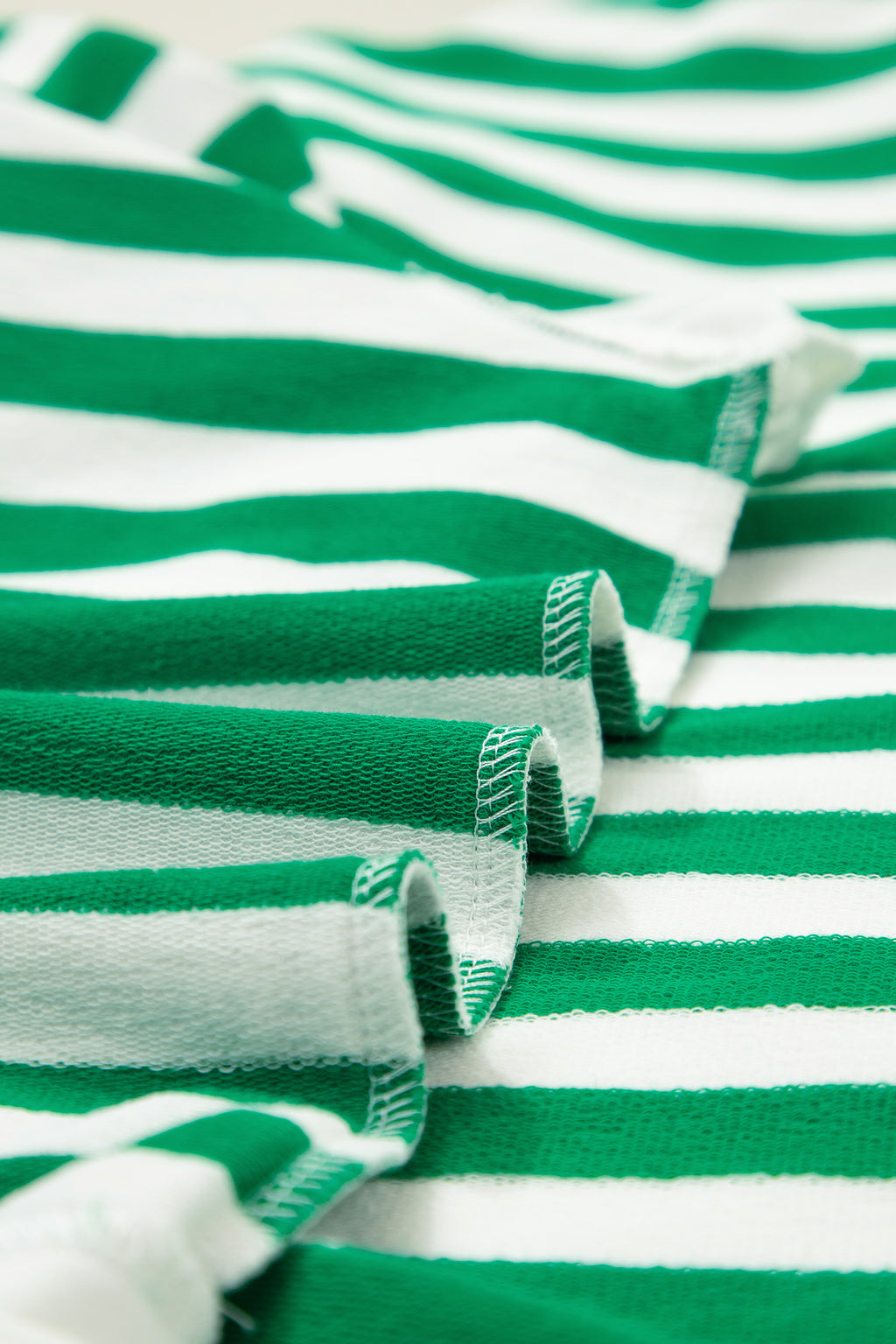 Green Stripe Plus Size Collar V Neck Ruffle Short Sleeve Blouse