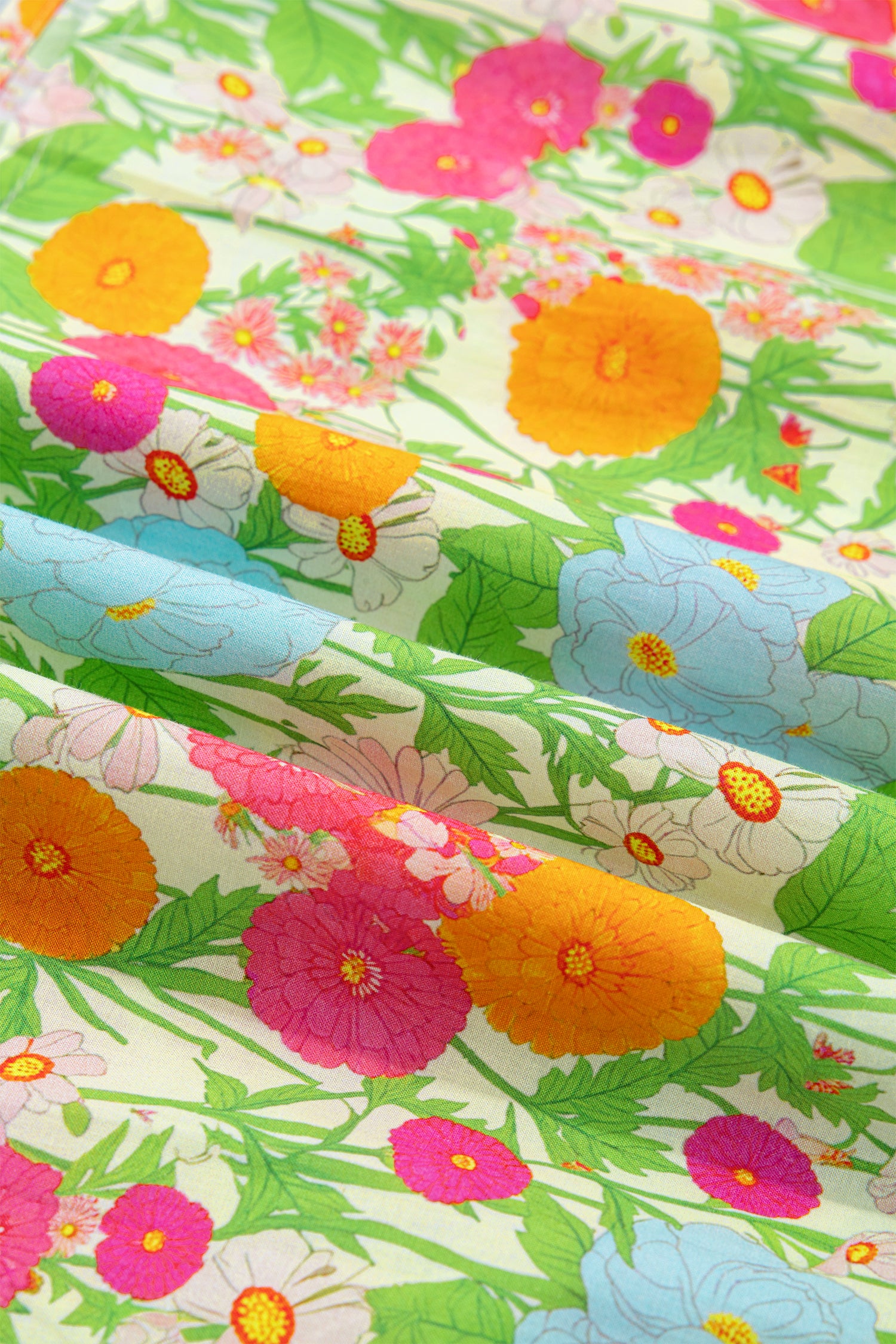 Green Floral Print V Neck Short Puff Sleeve Cotton Maxi Dress